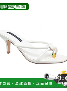 自营 French Connection女式斜纹C猫跟-白色凉鞋 直发美国奥莱