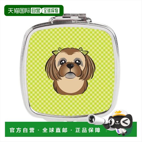 自营Carolines Treasures BB1311SCM 棋盘格石灰绿巧克力棕正品