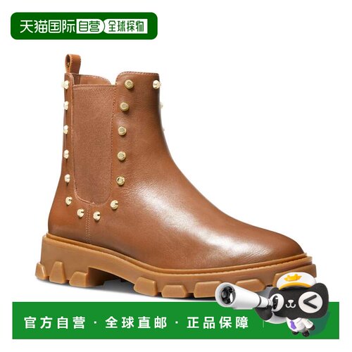 自营Michael Kors Ridley 40F2RIFE5L靴子女士棕色皮革切尔西JZZ1