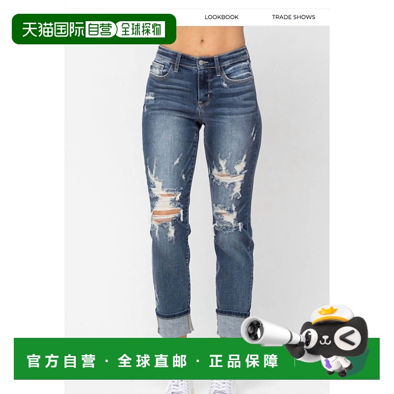 自营judy blueMadeline's Midrise Cuffed Crop Jeans In Medium