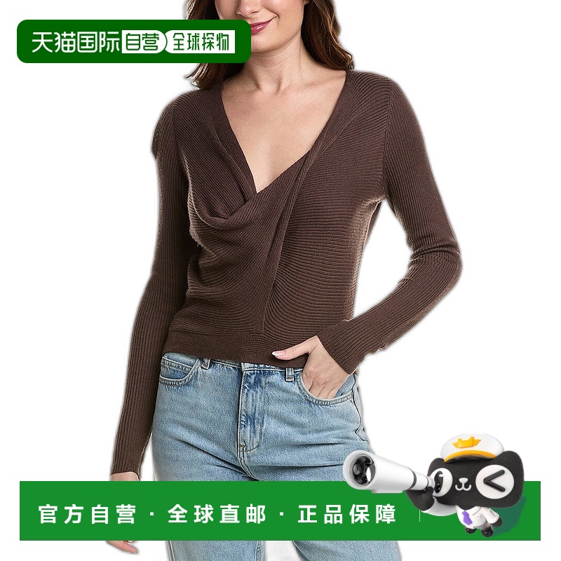 自营 LYR by Splendid Loopknit Surplice Cashmere-Blend Sweate