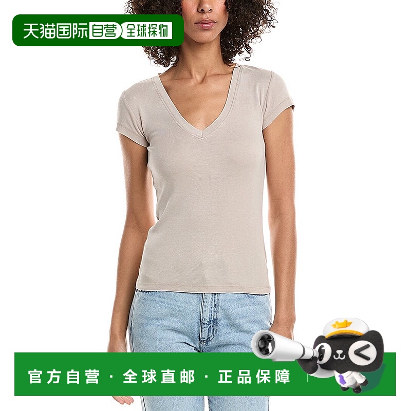 自营Splendid 1X1 V-Neck T-Shirt - brown 美国奥莱直发