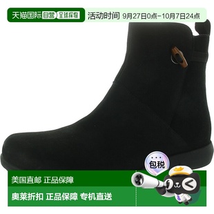 自營 拉鏈踝靴 黑色牛磨砂革 美國奧萊直發 softwalk女式