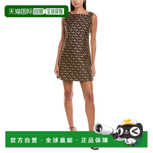 自营Oscar de la Renta Silk-Lined Shift Dress - brown 美国奥