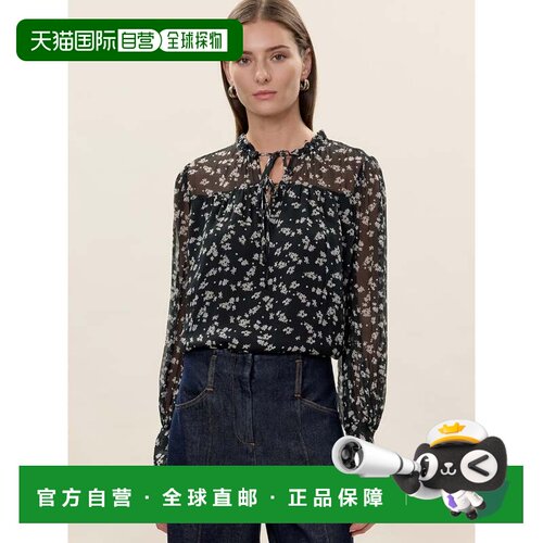 自营rebecca taylorDitsy碎花女式衬衫-黑色多色 美国奥莱直发