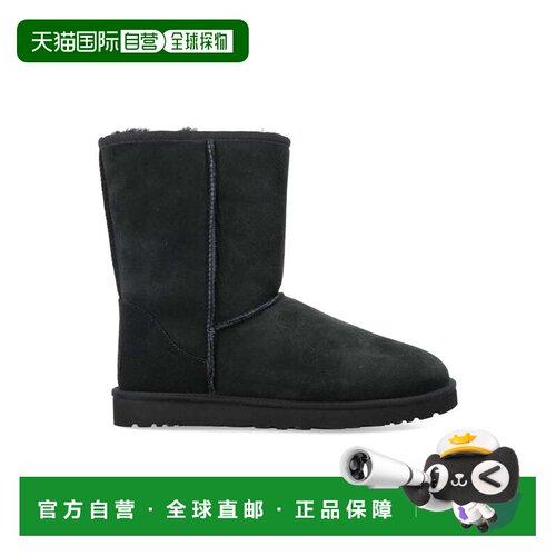 自营ugg经典短款麂皮踝靴-黑色 美国奥莱直发短靴