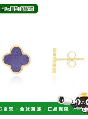 自营 the loverySmall Amethyst Clover Stud Earrings - amethys