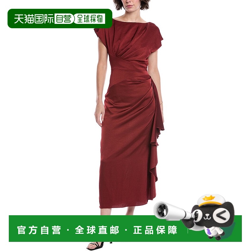 自营 Lela Rose Florence Midi连衣裙-红色 美国奥莱直发