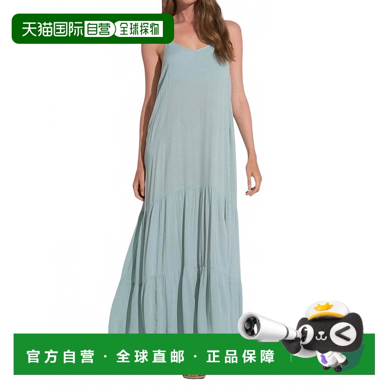 自营elan浅青色Adaline分层Maxi连衣裙 美国奥莱直发