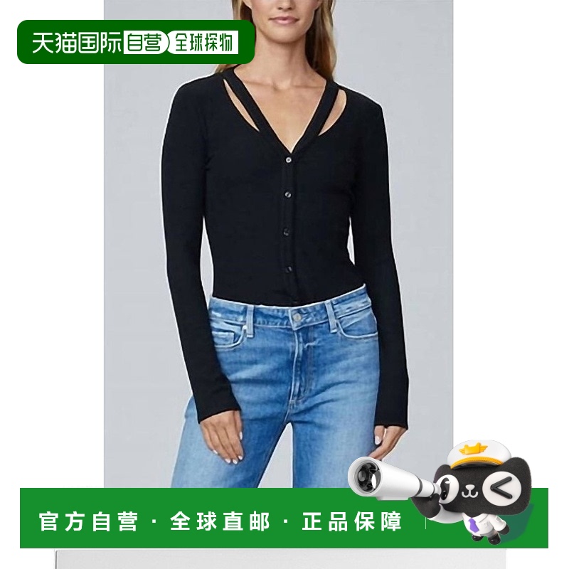 1h可退 【美国直邮】Paige Sycamore开襟羊毛衫 黑色 女士毛衣 修
