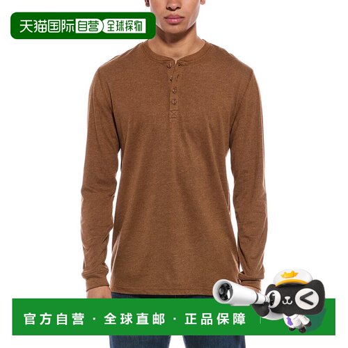 美国直邮自营weatherproof vintage防水复古球衣亨利领-棕色 美