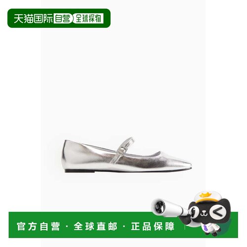 自营Dolce Vita Rodni Flats女士银色皮革方头玛丽 简ZOGG3538-Si