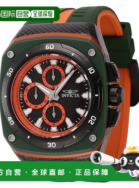 自营 Invicta 男士 46 毫米石英计时手表 - 绿色 美国奥莱直发