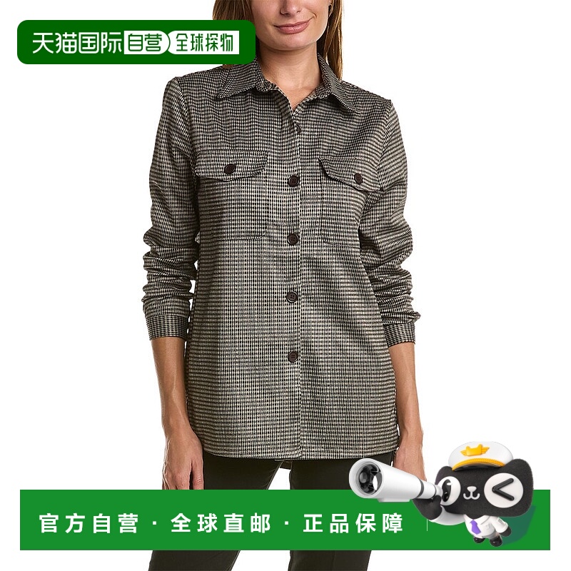 自营Max Studio Double Knit Shacket - black 美国奥莱直发