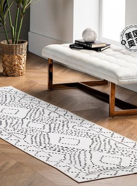 nuLOOM Mila Machine Washable Diamond Trellis Area Rug - whit
