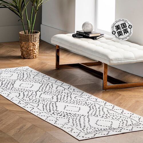 nuLOOM Mila Machine Washable Diamond Trellis Area Rug - whit