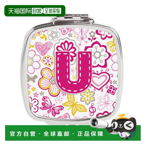 自营Carolines Treasures CJ2005-USCM 字母 U 花朵和蝴蝶粉正品