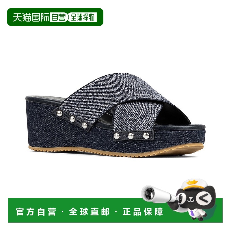 自营 Donald Pliner夏季皮革凉鞋-蓝色 美国奥莱直发新款