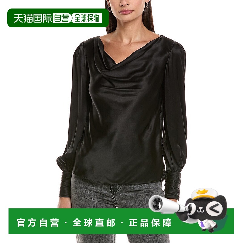 自营tyler boe Olivia Silk Top - black 美国奥莱直发