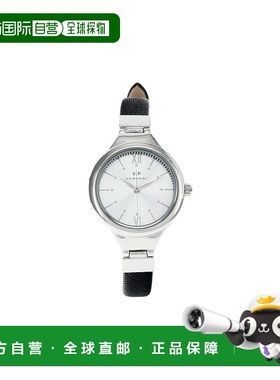 自营 Timex Viewpoint银色黑色皮革女士手表-黑色 美国奥莱直发