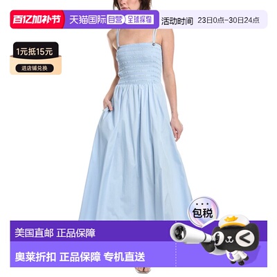 自营rag & bone Hallie Poplin Maxi Dress - blue 美国奥莱直发