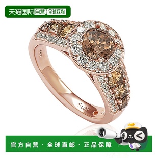 Rose 自营 Bridal Levian 纯银棕色和白色立方氧化锆订婚戒 Suzy