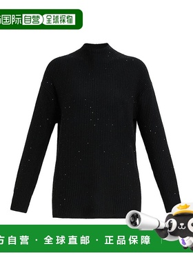 自营 marina rinaldi阿曼达-黑色 美国奥莱直发长袖毛衣高领