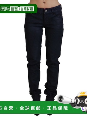 自营 Just Cavalli 低腰修身女式休闲蓝色女式牛仔裤 - 黑色 美国