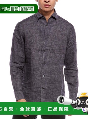 自营Robert Talbott Morgan Linen Shirt - black 美国奥莱直发