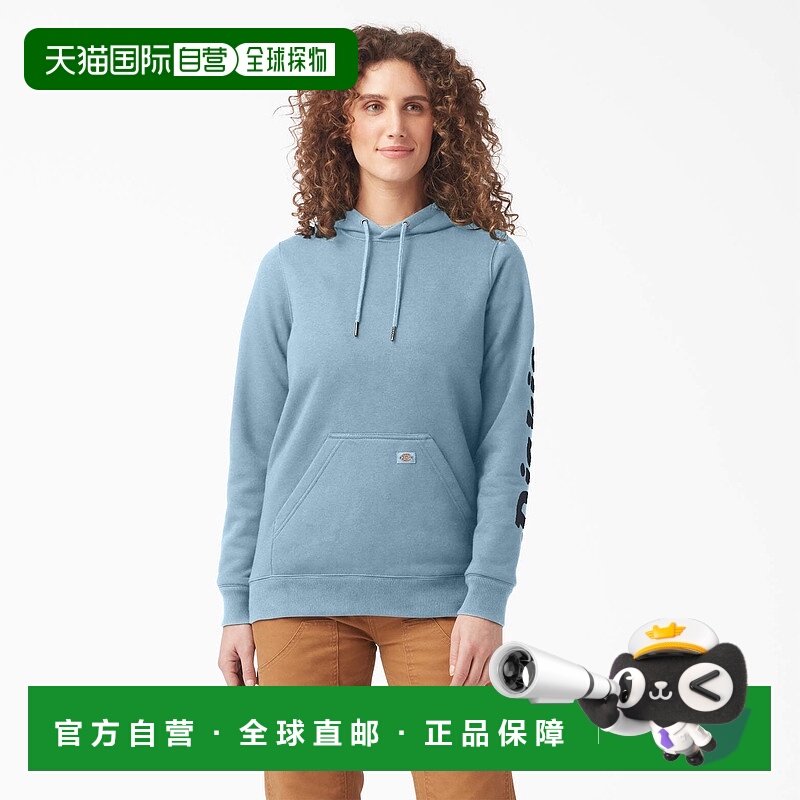 自营Dickies Women's Heavyweight Logo Sleeve Hoodie - clear b
