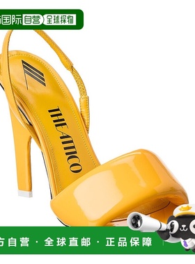 自营 The Attico Rem 乙烯基露跟凉鞋 - 黄色 美国奥莱直发高跟鞋