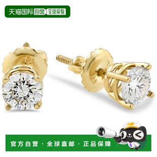 自营 pompeii31/2 克拉钻石耳钉实心 14K 黄金或白金旋入式 - 14k