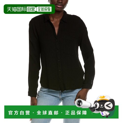 自营Bella Dahl Rounded Hem Button Down Shirt - black 美国奥