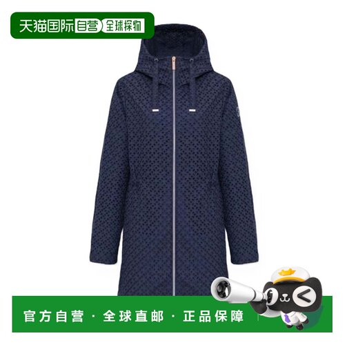 自营colmar穿孔织物连帽夹克，带抽绳-蓝色 美国奥莱直发外套