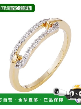 自营adornia14k Gold Plated CZ Link Ring - gold 美国奥莱直发