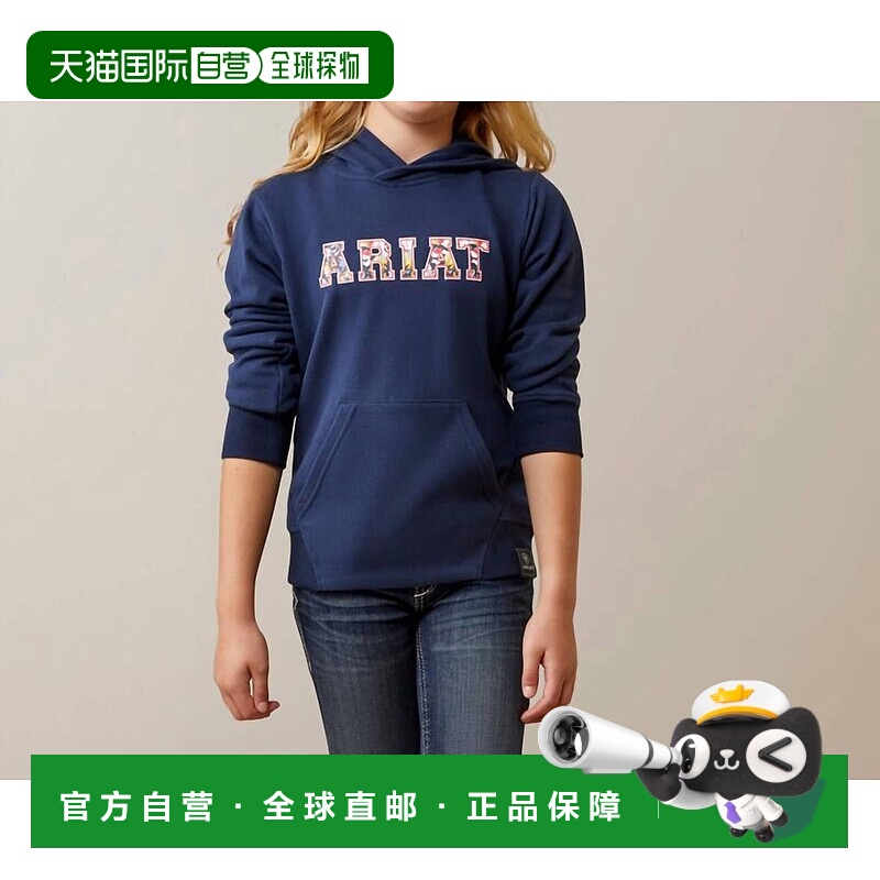 自营 ariat儿童 3D Logo 2.0 连帽衫（海军蓝/红色） - navy/red