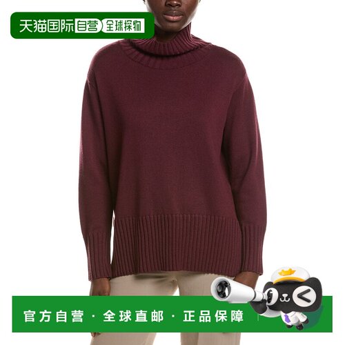 美国直邮自营EILEEN FISHER羊毛高领毛衣-wine 美国奥莱直发