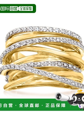自营 Ross-Simons 18kt 金钻石公路戒指 白色 配饰美国直发奥莱