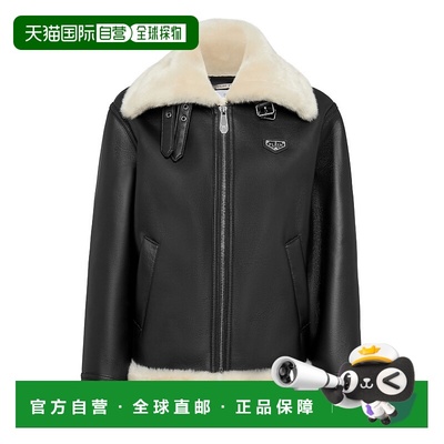 自营 philipp pleinEco Fur Aviator Coat - black 美国奥莱直发