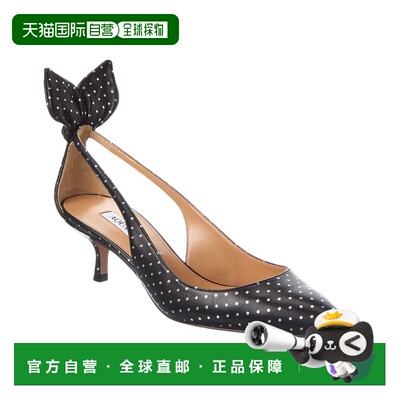 自营Aquazzura Bow Tie 50 Leather Slingback Pump - black 美国