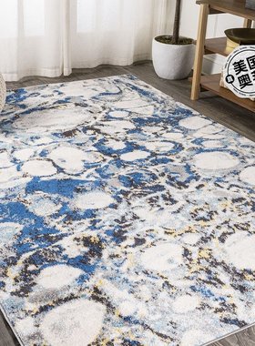 jonathan yPebble Marbled Abstract Area Rug - dark gray/blue