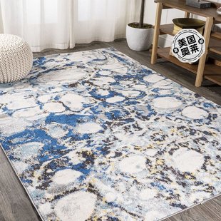 Abstract Area Rug jonathan gray Marbled dark blue yPebble