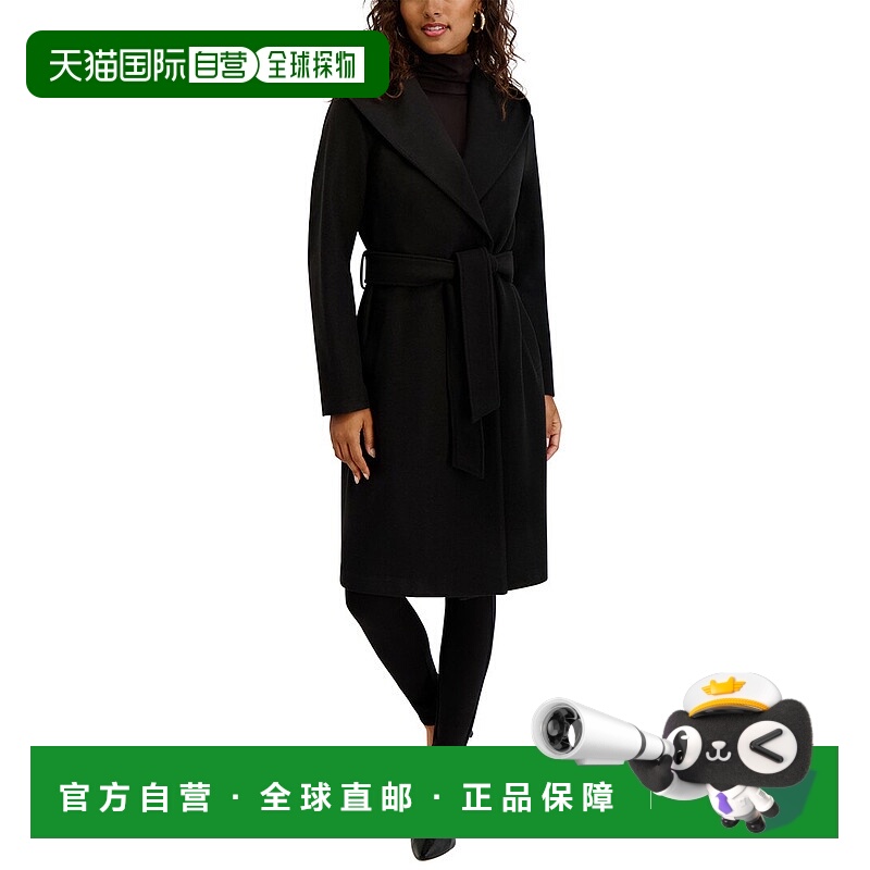 自营Kensie Wrap Coat - black 美国奥莱直发