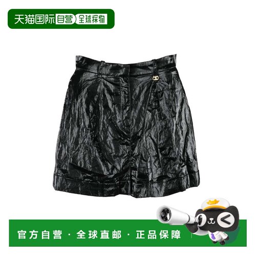 自营elisabetta franchiMetallic Shorts - Black - black 美国奥