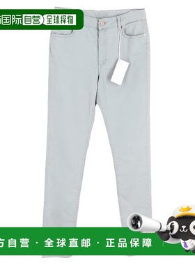 自营 浅灰色棉质牛仔Escada直筒牛仔裤-灰色直筒裤 美国奥莱直发