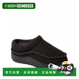 自营Dearfoams Men's Thompson Wool Blend Clog Slipper - black