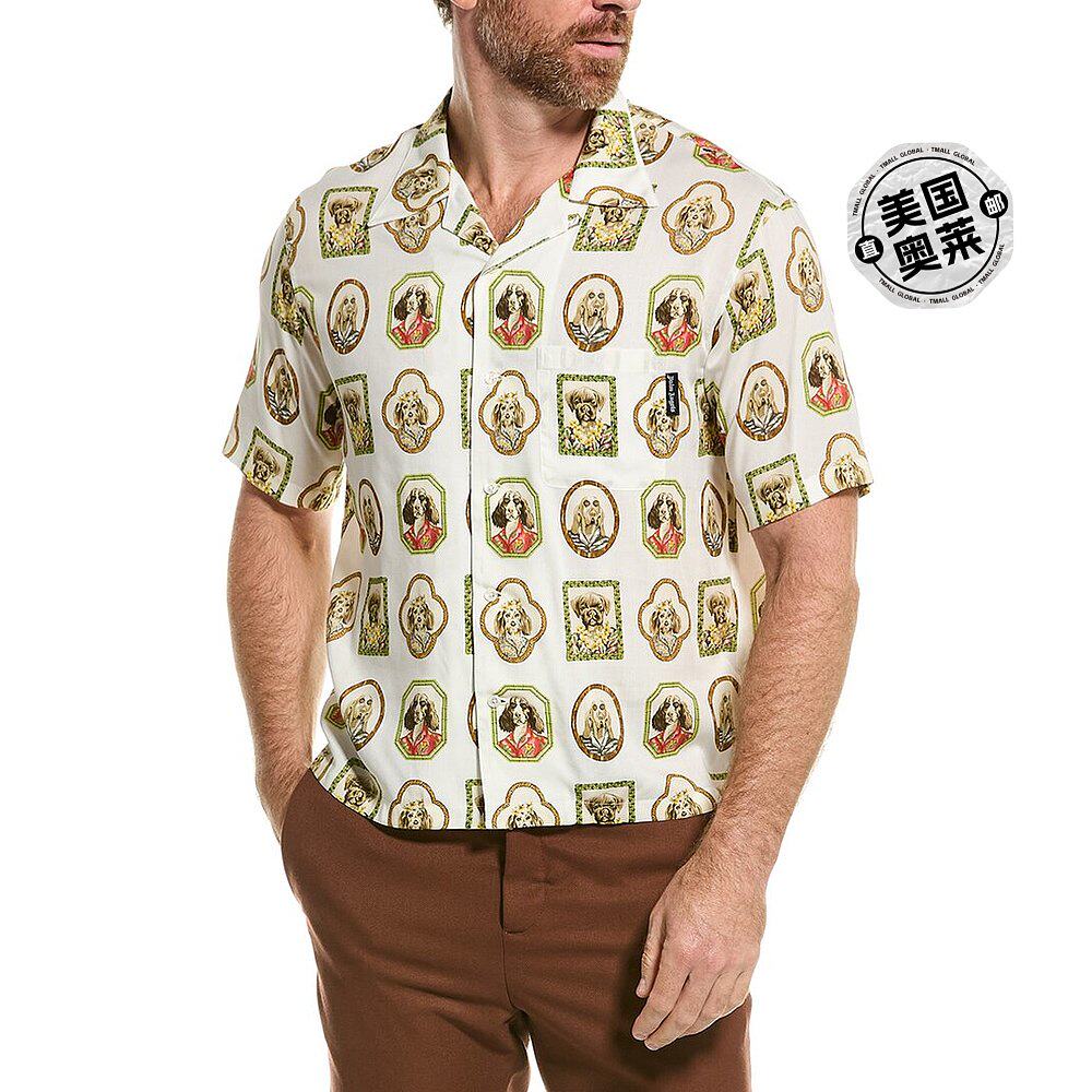 palm angels棕榈天使夏威夷狗保龄球衬衫 - 白色 【美国奥莱】直