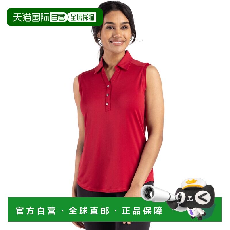 自营Cutter & Buck Forge Eco弹力回收女士无袖马球-红衣主教红