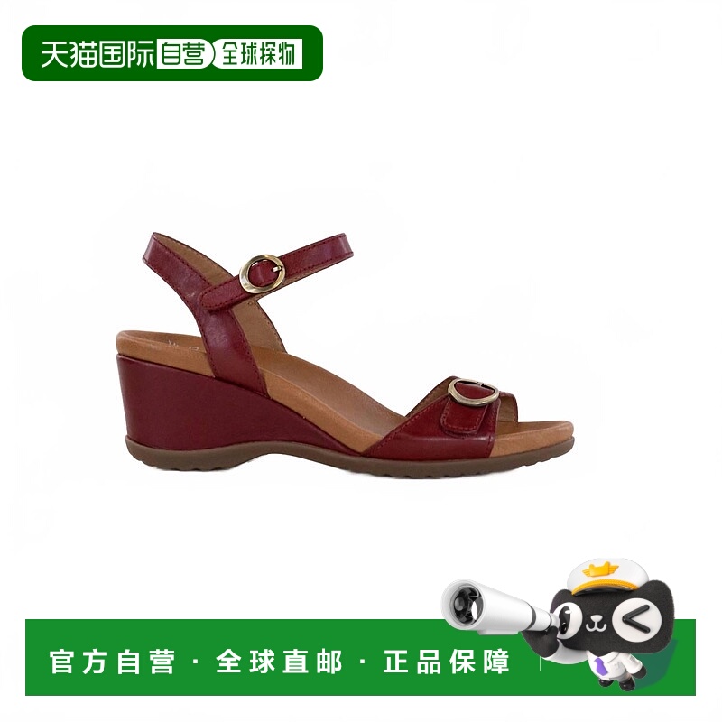 自营danskoWomen's Arielle Sandals In Red Glazed Kid Leather