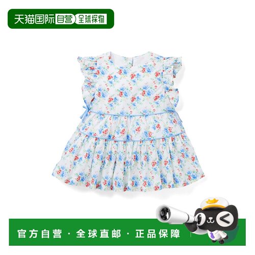 自营janie and jack珍妮和杰克花蝴蝶结连衣裙-蓝色 美国奥莱直发